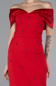 Robe De Soirée Midi Rouge ABK2212