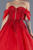 Robe De Soirée De Créateur Longue Rouge ABU4546