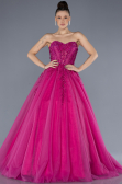 Robe De Soirée De Créateur Longue Fushia ABU4550