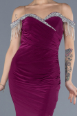 Robe de Soirée Longue Prune ABU4553
