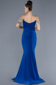 Robe de Soirée Longue Bleu Saxe ABU4553