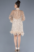 Robe de Cérémonie Courte Squameuse Or ABK2202