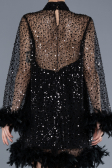 Robe de Cérémonie Courte Squameuse Noir ABK2202