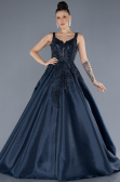 Robe Haute Couture Longue Bleu Marine ABU4551