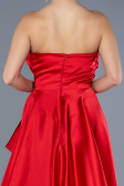 Robe de Soirée Longue Satin Rouge ABU4561
