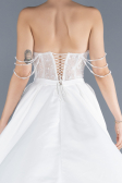 Robes de Mariage Longue Satin Blanc ABU4567
