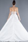 Robes de Mariage Longue Satin Blanc ABU4567