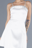 Robe de Cérémonie Courte Satin Blanc ABK2225