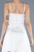Robe de Cérémonie Courte Satin Blanc ABK2225