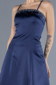 Robe de Cérémonie Courte Satin Bleu Marine ABK2225