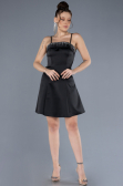 Robe de Cérémonie Courte Satin Noir ABK2225