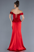 Robe de Soirée Longue Satin Rouge ABU4582