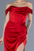 Robe de Soirée Longue Satin Rouge ABU4582