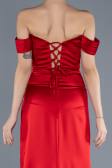 Robe de Soirée Longue Satin Rouge ABU4582