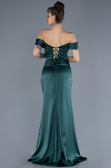 Robe de Soirée Longue Satin Émeraude ABU4582