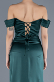 Robe de Soirée Longue Satin Émeraude ABU4582