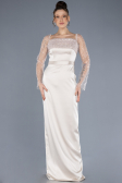 Robe de Soirée Longue Satin Beige ABU4583