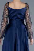 Robe de Soirée Longue Satin Bleu Marine ABU4583