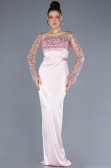 Robe de Soirée Longue Satin Poudre ABU4583