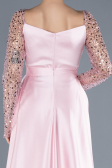 Robe de Soirée Longue Satin Poudre ABU4583