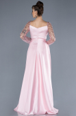 Robe de Soirée Longue Satin Poudre ABU4583