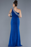 Robe de Soirée Longue Bleu Saxe ABU4599