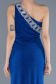 Robe de Soirée Longue Bleu Saxe ABU4599