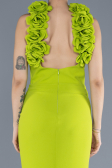 Robe de Soirée Longue Pistache vert ABU4610