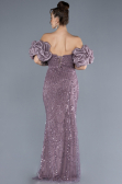 Robe de Soirée Longue Perlé Lavande ABU4616