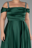 Robe de Soirée Grande Taille Longue Satin Vert ABU3277