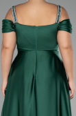 Robe de Soirée Grande Taille Longue Satin Vert ABU3277
