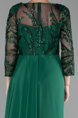 Robe De Soirée Mousseline Longue Émeraude ABU4293