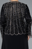 Robe De Soirée Grande Taille Longue Mousseline Noir ABU4629