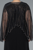 Robe De Soirée Grande Taille Longue Mousseline Noir ABU4632