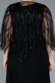Robe De Soirée Grande Taille Longue Mousseline Noir ABU4633