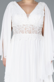 Robe de Soirée Grande Taille Longue Mousseline Blanc ABU4638