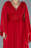 Robe de Soirée Grande Taille Longue Mousseline Rouge ABU4638