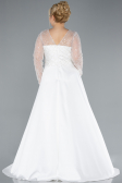 Robe De Mariée Grande Taille Longue Satin Blanc ABU4639
