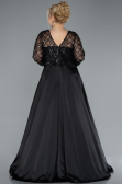 Robe De Mariée Grande Taille Longue Satin Noir ABU4639