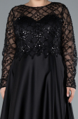 Robe De Mariée Grande Taille Longue Satin Noir ABU4639