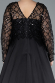 Robe De Mariée Grande Taille Longue Satin Noir ABU4639