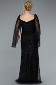 Robe De Fiançailles Grande Taille Longue Perlé Noir ABU4640