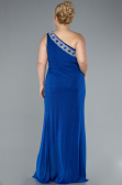 Robe De Soirée Grande Taille Longue Bleu Saxe ABU4601