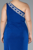Robe De Soirée Grande Taille Longue Bleu Saxe ABU4601