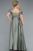 Robe de Soirée Grande Taille Longue Satin Kaki ABU3277