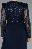 Robe de Soirée Grande Taille Longue Bleu Marine ABU4311