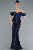Robe de Soirée Longue Bleu Marine ABU4661