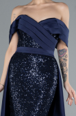 Robe de Soirée Longue Bleu Marine ABU4661