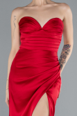 Robe de Soirée Longue Satin Rouge ABU4663