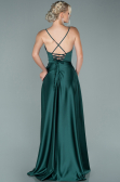 Robe De Soirée Satin Longue Émeraude ABU1843